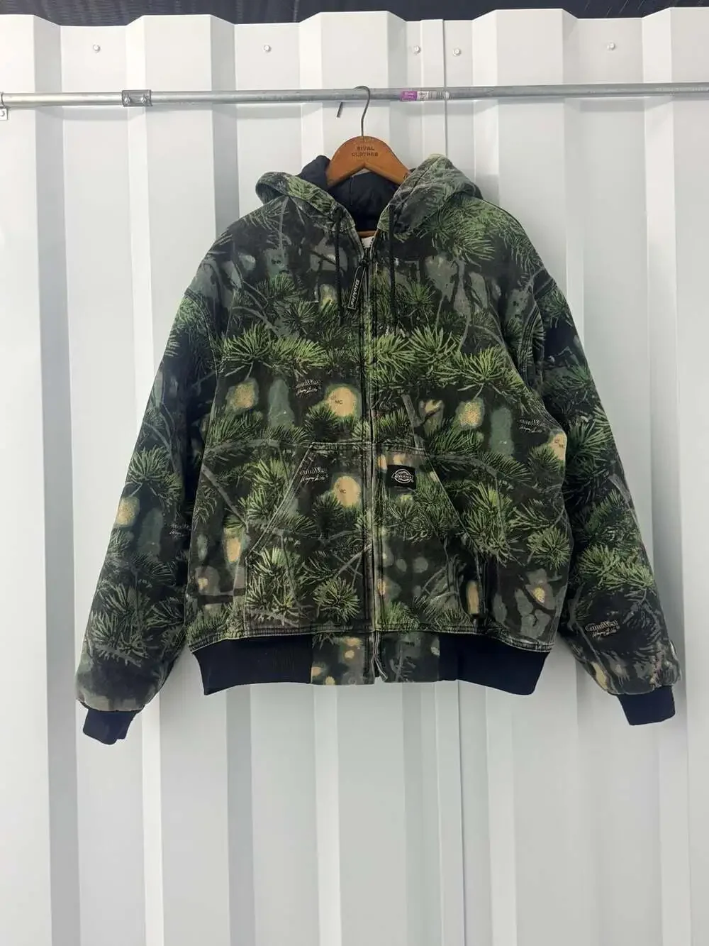 Vintage Dickies Pine Camo Quilted Lined Hooded Full-Zip Jacket